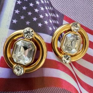 Givenchy Clip-on Earrings Vintage Goldtone